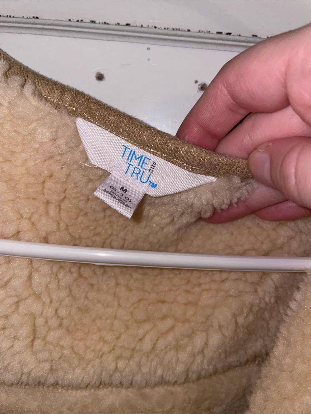 Time and Tru Tan Shearling Lined Vest - Picture 2 of 3